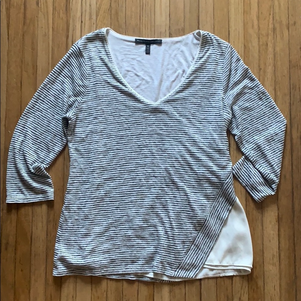 WHBM - 3/4 Sleeve Striped Top